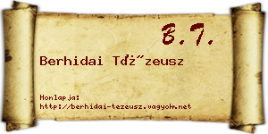Berhidai Tézeusz névjegykártya